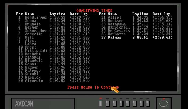 Grand Prix Manager retro game