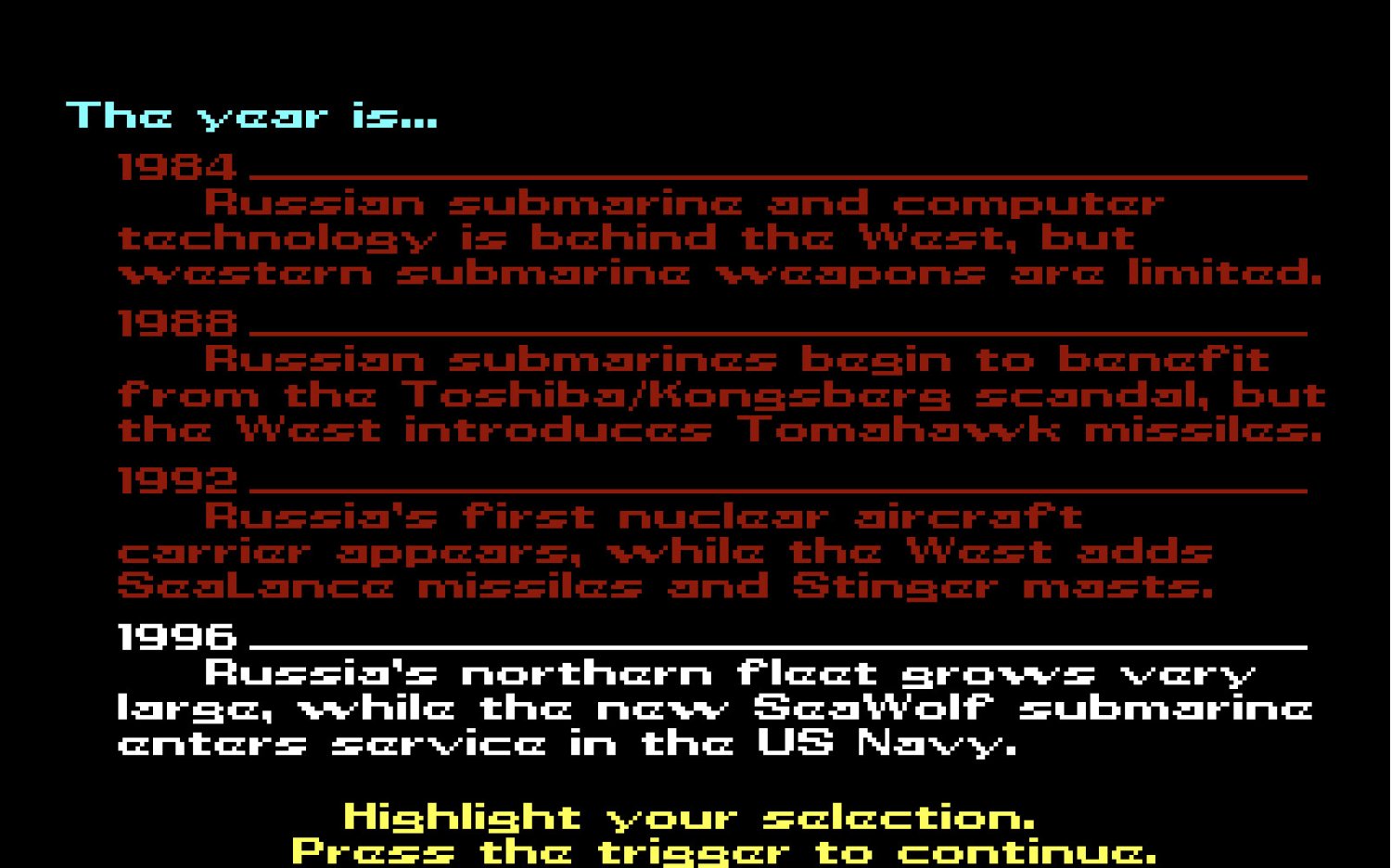 Red Storm Rising retro game