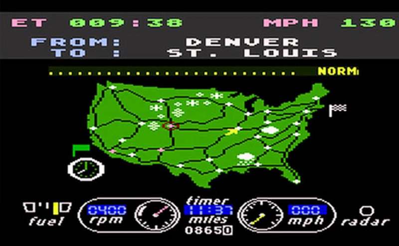 The Great American Cross-Country Road Race retro game