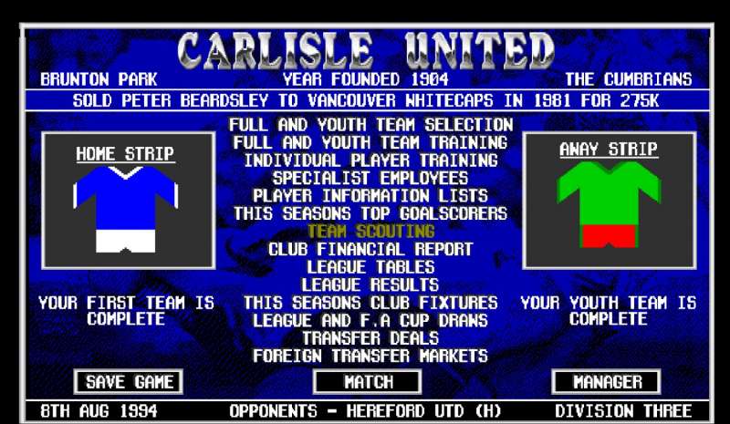 Top of the League retro game