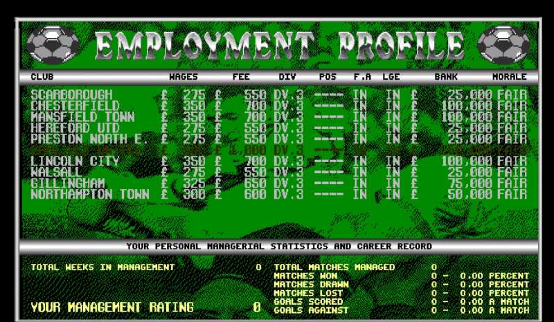 Top of the League retro game